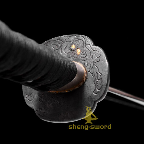 Top Class Tiger Tsuba Japanese Shinken Katana Tamahagane Steel Hantachi Sword