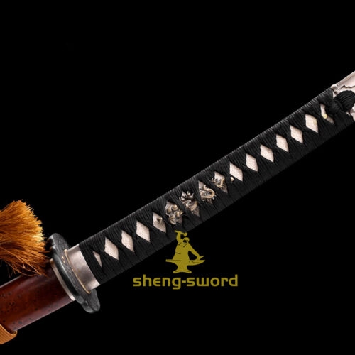 Top Class Tiger Tsuba Japanese Shinken Katana Tamahagane Steel Hantachi Sword