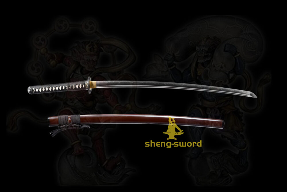 Clay Tempered T10 Laminated Steel Japanese Katana Wind God Tsuba Sword