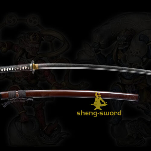 Clay Tempered T10 Laminated Steel Japanese Katana Wind God Tsuba Sword