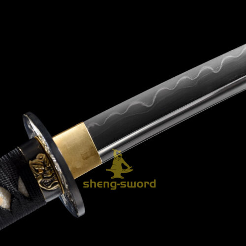 Clay Tempered T10 Laminated Steel Japanese Katana Wind God Tsuba Sword
