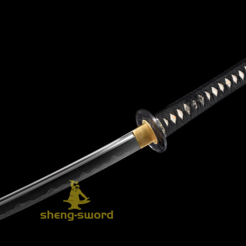 Clay Tempered T10 Laminated Steel Japanese Katana Wind God Tsuba Sword