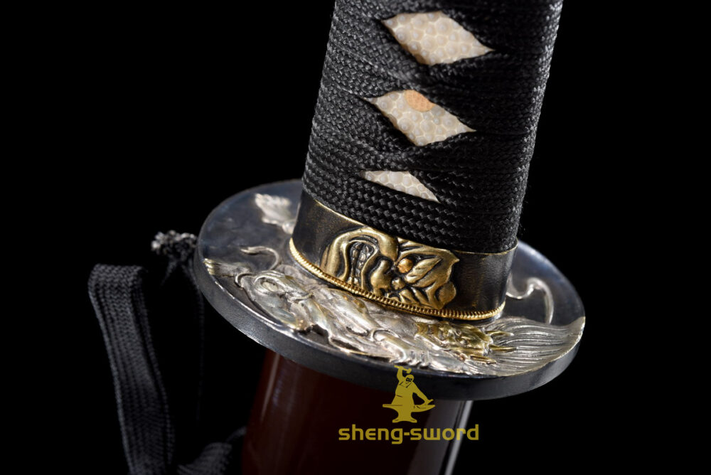 Clay Tempered T10 Laminated Steel Japanese Katana Wind God Tsuba Sword