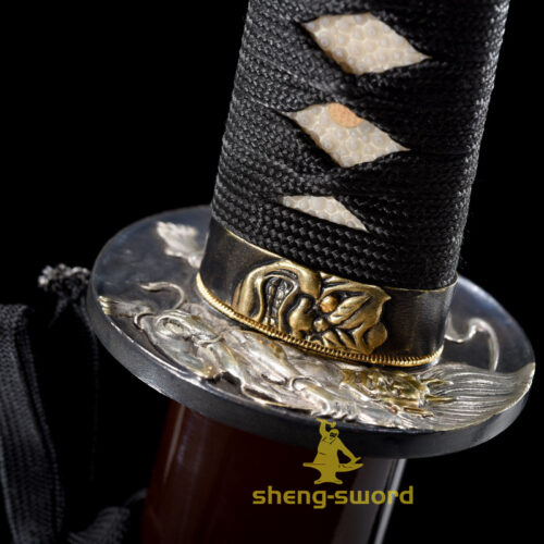 Clay Tempered T10 Laminated Steel Japanese Katana Wind God Tsuba Sword