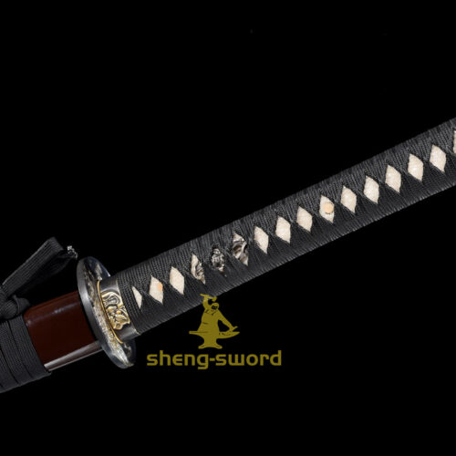 Clay Tempered T10 Laminated Steel Japanese Katana Wind God Tsuba Sword