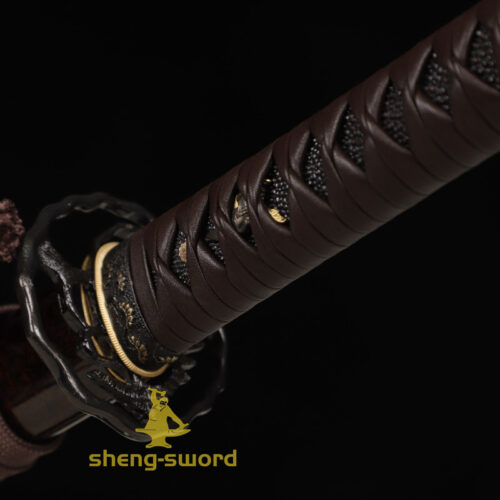 High Class Japanese Nodachi Katana Clay Tempered T10 Steel Full Tang Blade Sword Squirrel Tsuba