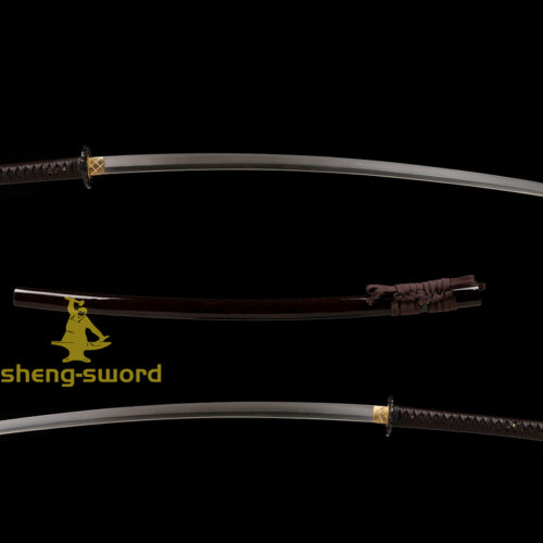 High Class Japanese Nodachi Katana Clay Tempered T10 Steel Full Tang Blade Sword Squirrel Tsuba