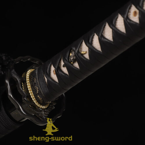High Class Japanese Samurai Katana Clay Tempered L6 Steel Full Tang Blade Sword Squirrel Tsuba