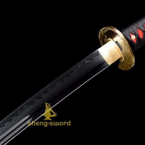 Handmade japanese samurai katana crane tsuba clay tempered t-10 steel full tang sword