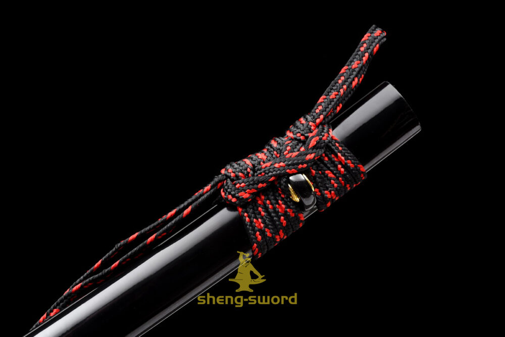 Handmade japanese samurai katana crane tsuba clay tempered t-10 steel full tang sword