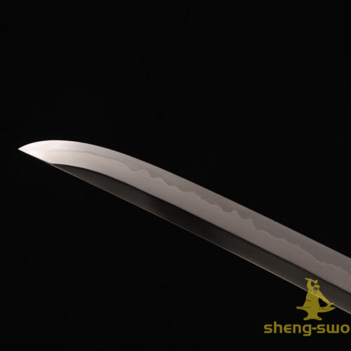 HandMade Japanese Samurai Katana Clay Tempered L6 Steel Sword Wheel Tsuba