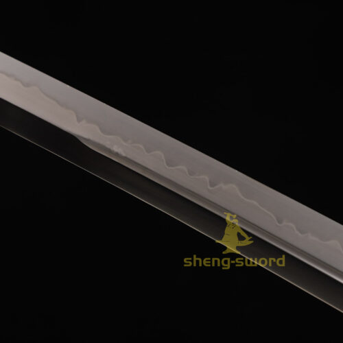 HandMade Japanese Samurai Katana Clay Tempered L6 Steel Sword Wheel Tsuba