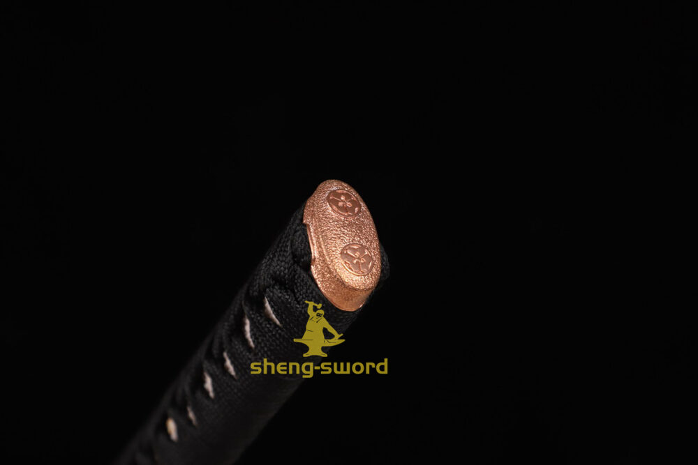 HandMade Japanese Samurai Katana Clay Tempered L6 Steel Sword Wheel Tsuba