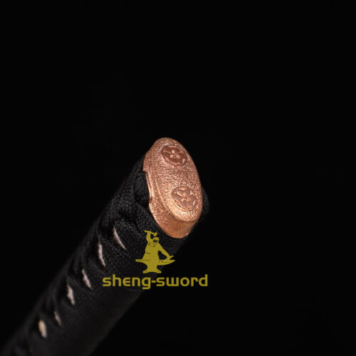 HandMade Japanese Samurai Katana Clay Tempered L6 Steel Sword Wheel Tsuba