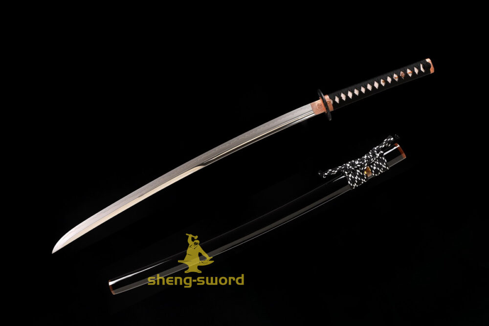 HandMade Japanese Samurai Katana Clay Tempered L6 Steel Sword Wheel Tsuba