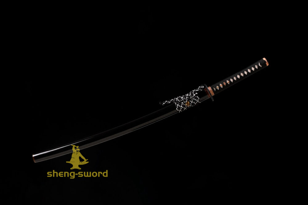 HandMade Japanese Samurai Katana Clay Tempered L6 Steel Sword Wheel Tsuba
