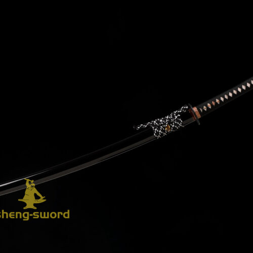 HandMade Japanese Samurai Katana Clay Tempered L6 Steel Sword Wheel Tsuba