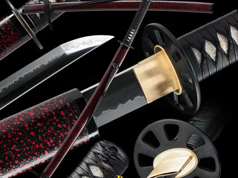 Clay Tempered Choji Hamon Blade Japanese Katana Wheel Tsuba Sword Clay Tempered Choji Hamon Blade Japanese Katana Wheel Tsuba Sword