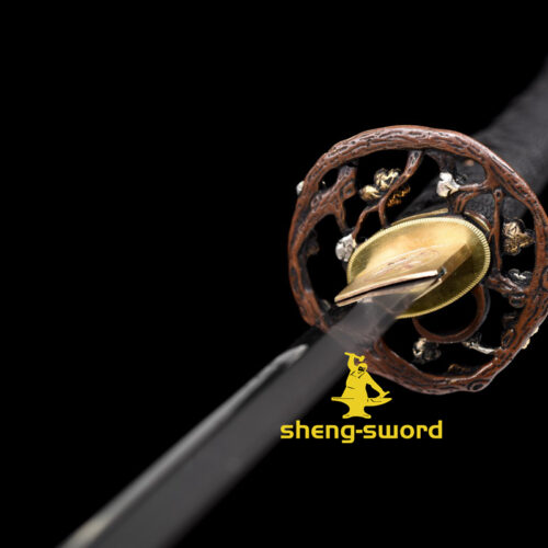 High Class Japanese Samurai Katana Clay Tempered L6 Steel Full Tang Blade Sword wintersweet Kashirae