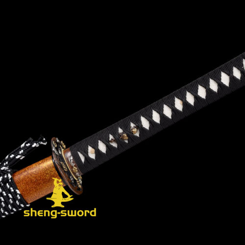 High Class Japanese Samurai Katana Clay Tempered L6 Steel Full Tang Blade Sword wintersweet Kashirae