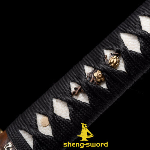 High Class Japanese Samurai Katana Clay Tempered L6 Steel Full Tang Blade Sword wintersweet Kashirae