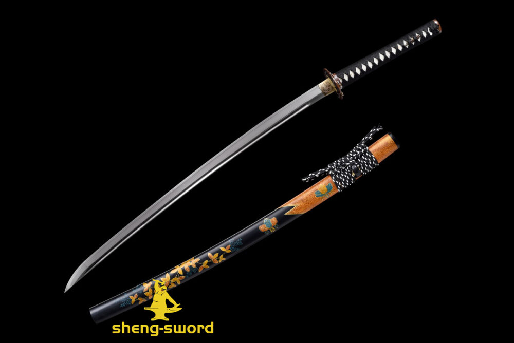 High Class Japanese Samurai Katana Clay Tempered L6 Steel Full Tang Blade Sword wintersweet Kashirae