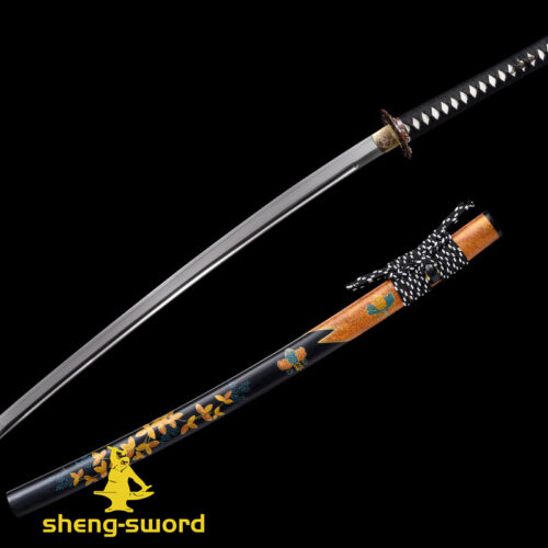 High Class Japanese Samurai Katana Clay Tempered L6 Steel Full Tang Blade Sword wintersweet Kashirae