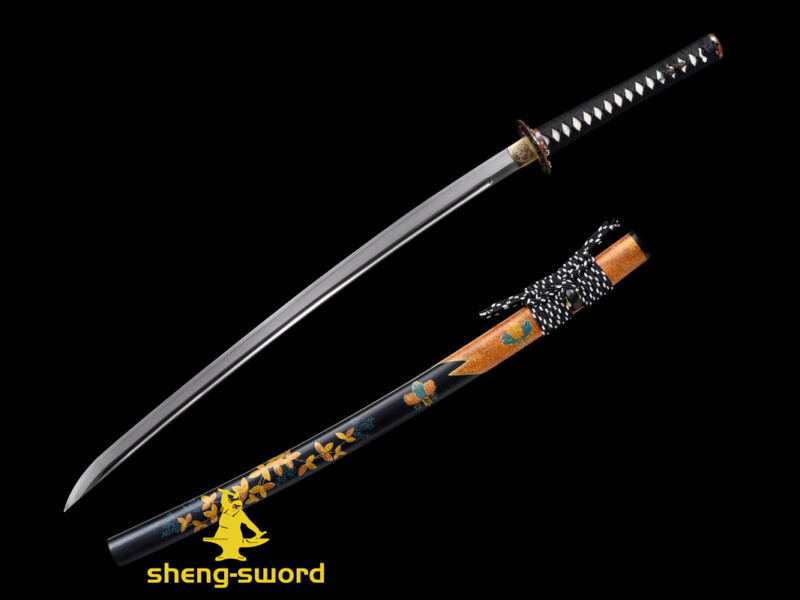 High Class Japanese Samurai Katana Clay Tempered L6 Steel Full Tang Blade Sword wintersweet Kashirae