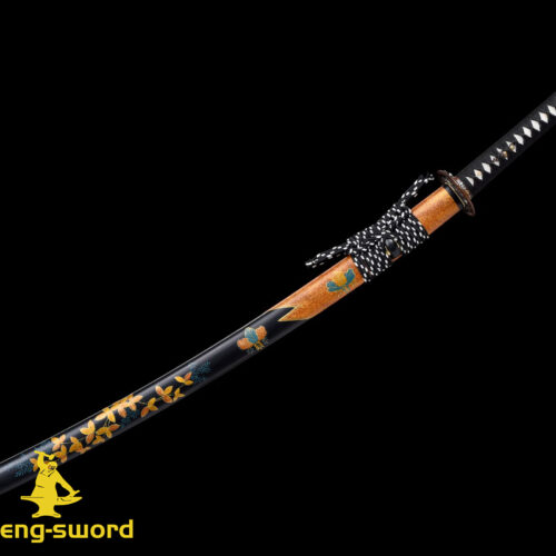 High Class Japanese Samurai Katana Clay Tempered L6 Steel Full Tang Blade Sword wintersweet Kashirae