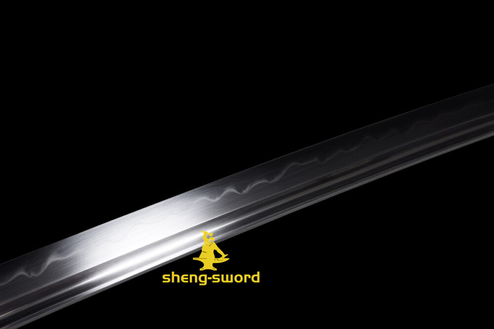 sakura104 Handmade japanese samurai katana Sakura tsuba clay tempered t-10 steel full tang sword