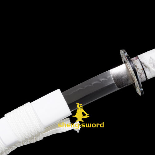 sakura112 Handmade japanese samurai katana Sakura tsuba clay tempered t-10 steel full tang sword