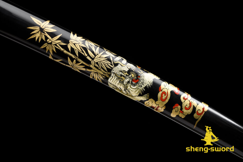hitatsura TIGER TSUBA SWORD (15) Clay tempered S7 steel hitatsura hamon blade japanese katana razor sharp shine full tang sword