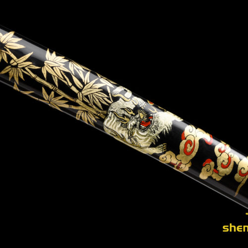 hitatsura TIGER TSUBA SWORD (15) Clay tempered S7 steel hitatsura hamon blade japanese katana razor sharp shine full tang sword
