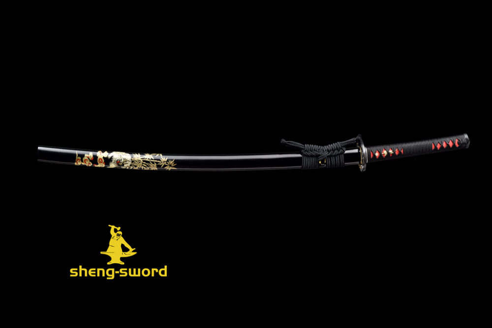 hitatsura TIGER TSUBA SWORD (2) Clay tempered S7 steel hitatsura hamon blade japanese katana razor sharp shine full tang sword