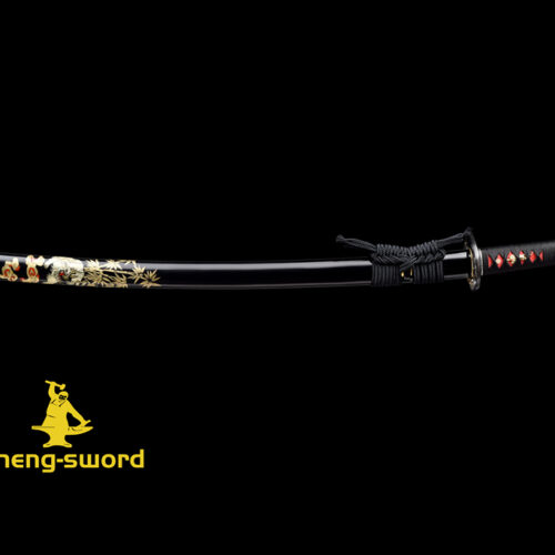 hitatsura TIGER TSUBA SWORD (2) Clay tempered S7 steel hitatsura hamon blade japanese katana razor sharp shine full tang sword