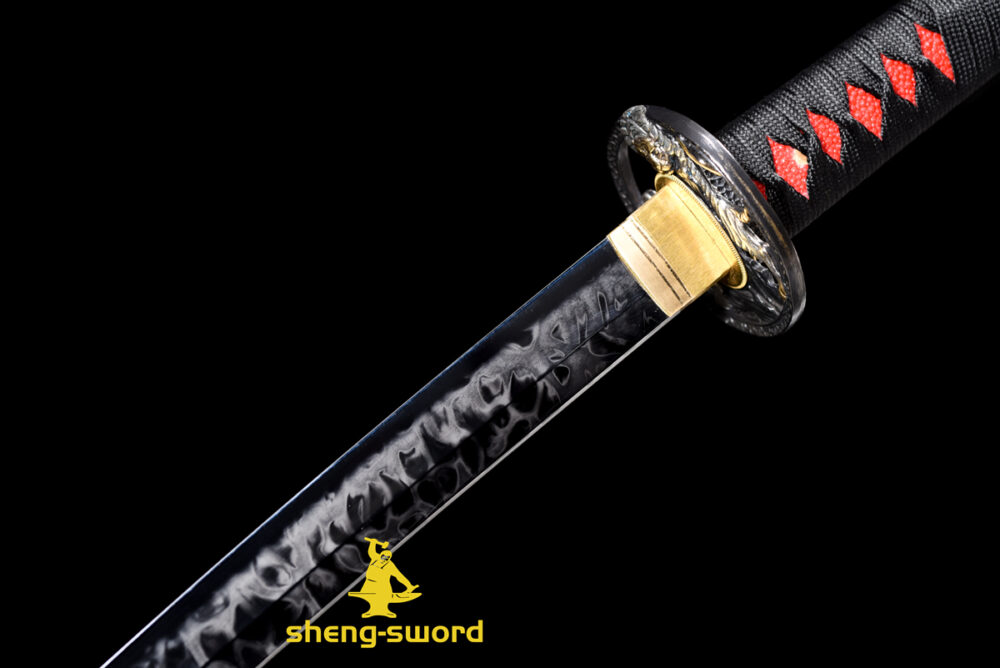 hitatsura TIGER TSUBA SWORD (8) Clay tempered S7 steel hitatsura hamon blade japanese katana razor sharp shine full tang sword